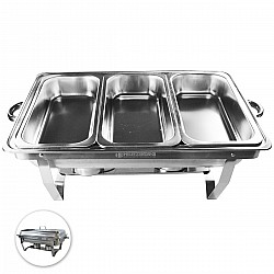 Herzberg HG-8022-3: Professionele Chafing Dish - 3 Delen 1/3rd Voedselpan