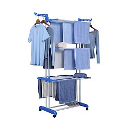 Herzberg HG-8034BLU: Moving Clothes Rack - Blauw